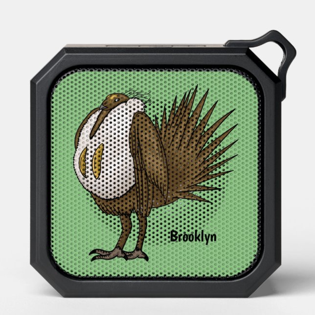 Great sage grouse bird cartoon illustration bluetooth speaker (Front)