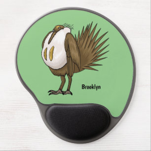 Great sage grouse bird cartoon illustration gel mouse pad