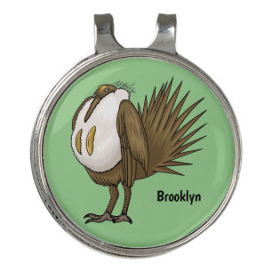 Great sage grouse bird cartoon illustration golf hat clip