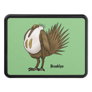 Great sage grouse bird cartoon illustration  hitch cover