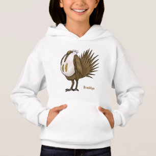 Great sage grouse bird cartoon illustration hoodie
