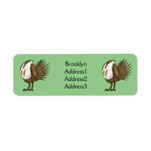 Great sage grouse bird cartoon illustration label