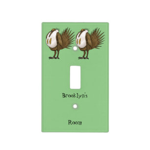 Great sage grouse bird cartoon illustration light switch cover