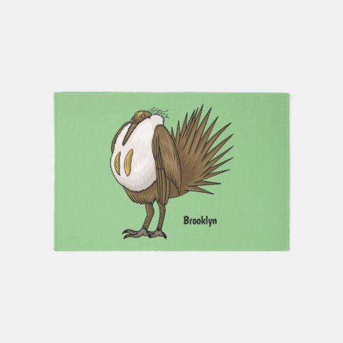 Great sage grouse bird cartoon illustration rug