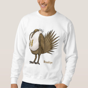 Great sage grouse bird cartoon illustration  sweatshirt