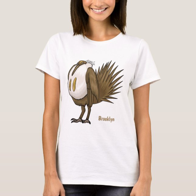 Great sage grouse bird cartoon illustration  T-Shirt (Front)