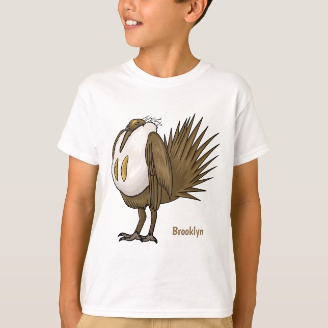 Great sage grouse bird cartoon illustration T-Shirt (Front)