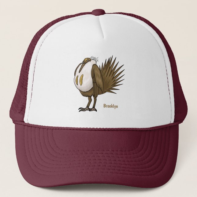 Great sage grouse bird cartoon illustration trucker hat (Front)