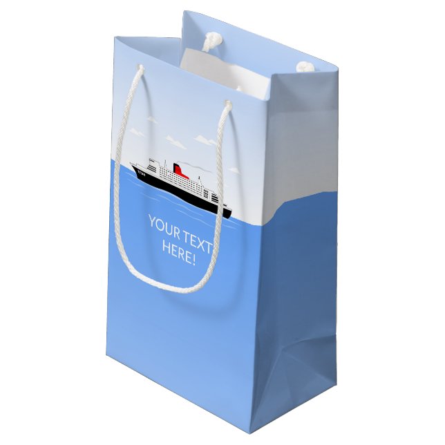 Great Sailing Cruise Ship Small Gift Bag (Back Angled)