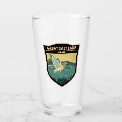 Great Salt Lake American Avocet Travel Art Vintage Glass