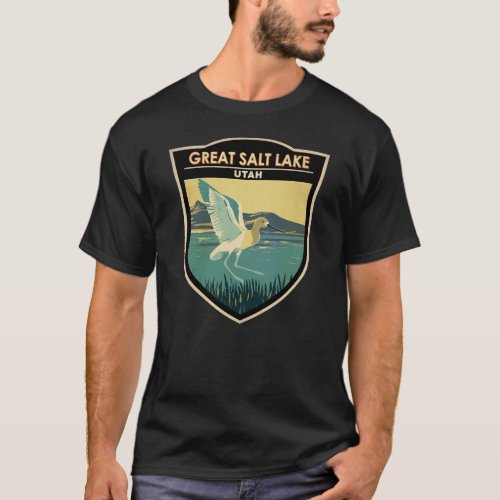Great Salt Lake American Avocet Travel Art Vintage T_Shirt