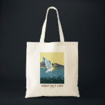 Great Salt Lake American Avocet Travel Art Vintage Tote Bag<br><div class="desc">Great Salt Lake vector art design with an American Avocet. The Great Salt Lake is the largest saltwater lake in the Western Hemisphere and the eighth-largest terminal lake in the world.</div>
