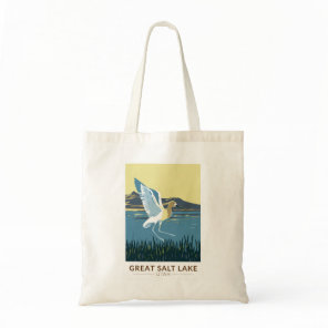 Great Salt Lake American Avocet Travel Art Vintage Tote Bag