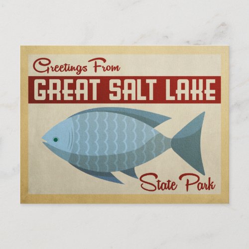 Great Salt Lake Fish Vintage Travel Postcard