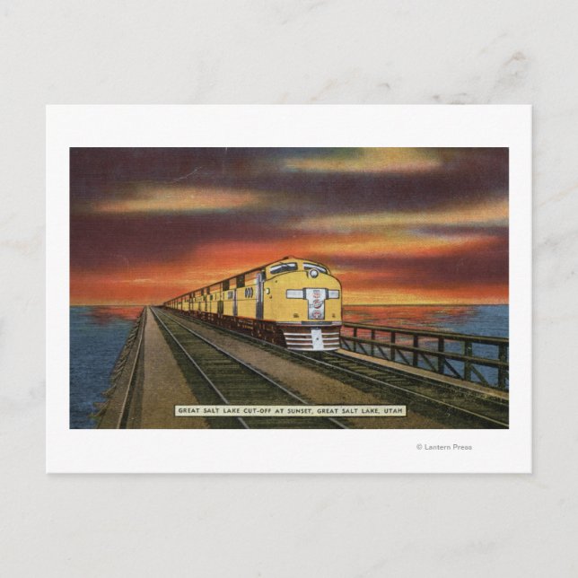 Great Salt Lake Railroad Cutoff Postcard (Front)