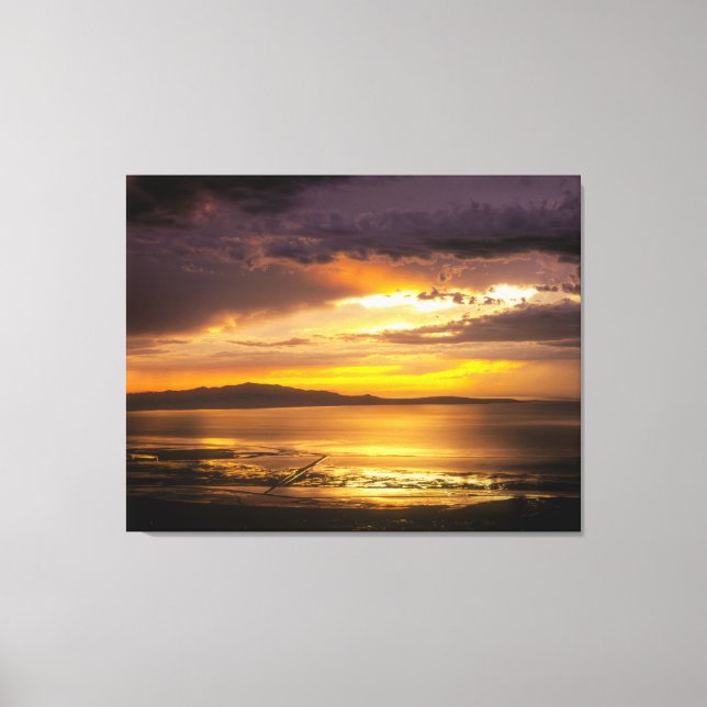 Great Salt Lake Sunset Canvas Print (Front)