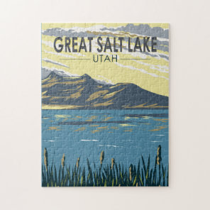 Great Salt Lake Utah Travel Art Vintage Jigsaw Puzzle