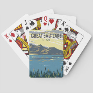 Great Salt Lake Utah Travel Art Vintage Poker Cards