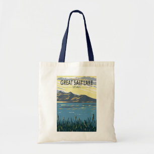 Great Salt Lake Utah Travel Art Vintage Tote Bag