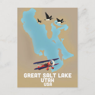 Great Salt Lake, Utah Travel poster Postcard