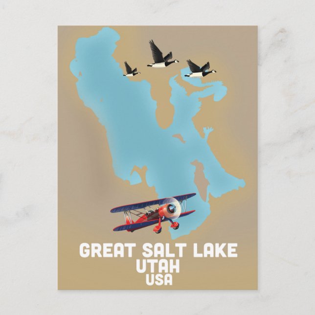 Great Salt Lake, Utah Travel poster Postcard (Front)