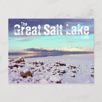 Great Salt Lake Utah Winter Landscape Postcard by cshphotos at Zazzle
