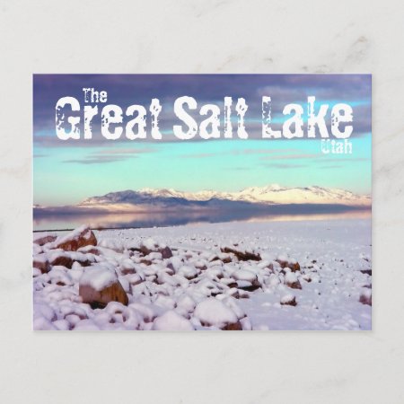 Great Salt Lake Utah Winter Landscape Postcard