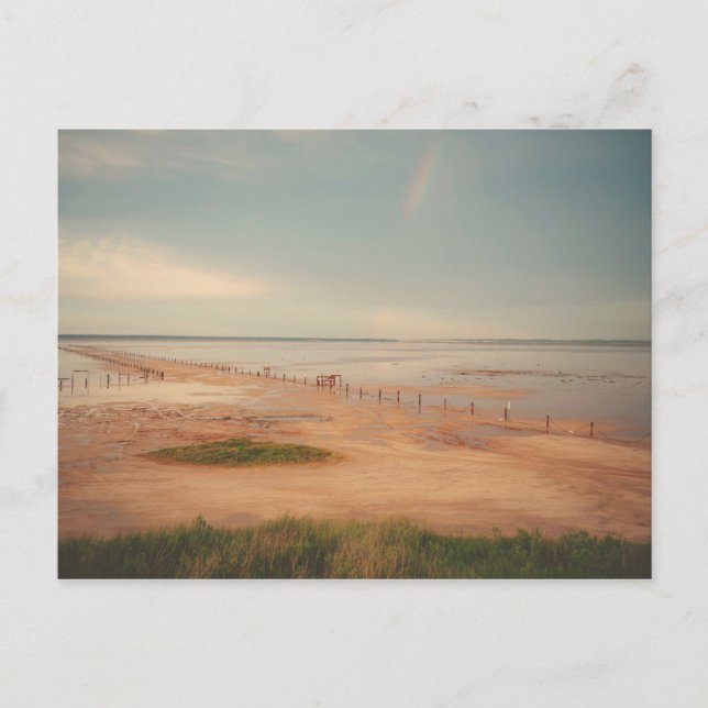 Great Salt Plains Sunset Postcard (Front)