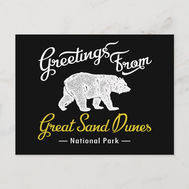 Great Sand Dunes National Park Bear Postcard (Front)