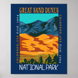 Great Sand Dunes National Park Colorado Distressed Poster