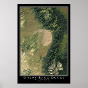 Great Sand Dunes National Park Colorado Satellite Poster
