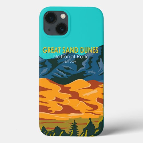 Great Sand Dunes National Park Colorado Vintage  iPhone 13 Case