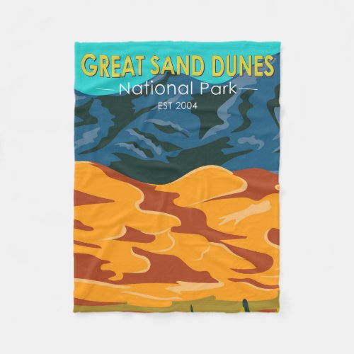 Great Sand Dunes National Park Colorado Vintage Fleece Blanket