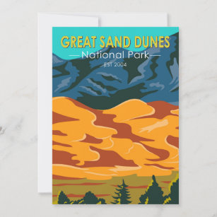 Great Sand Dunes National Park Colorado Vintage  Holiday Card