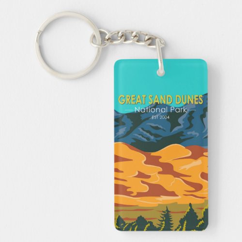 Great Sand Dunes National Park Colorado Vintage Keychain