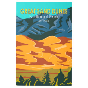 Great Sand Dunes National Park Colorado Vintage Metal Print
