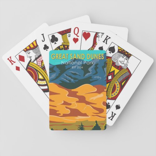 Great Sand Dunes National Park Colorado Vintage  Playing Cards