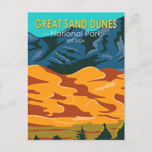 Great Sand Dunes National Park Colorado Vintage Postcard | Zazzle