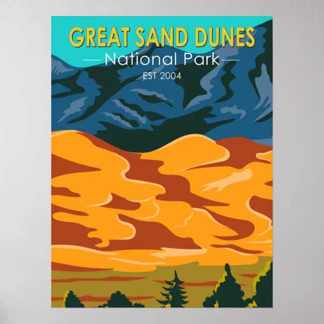 Great Sand Dunes National Park Colorado Vintage Poster | Zazzle