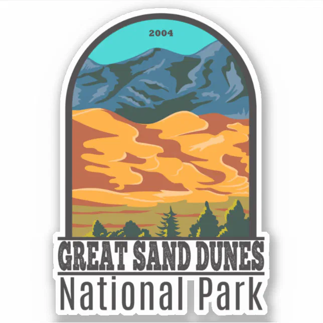 Great Sand Dunes National Park Colorado Vintage Sticker | Zazzle