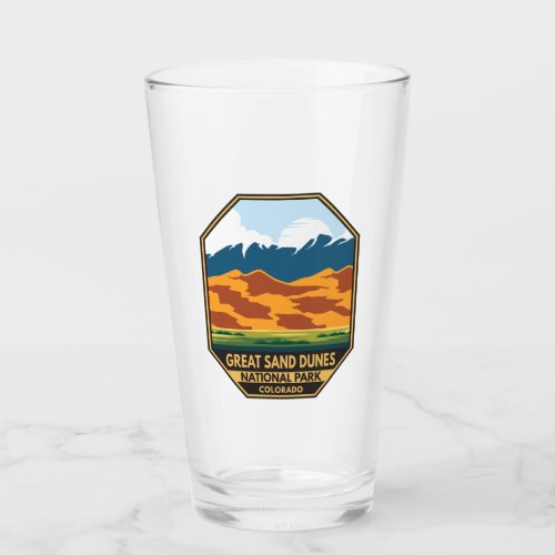 Great Sand Dunes National Park Colorful Emblem Glass