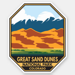 Great Sand Dunes National Park Colorful Emblem Sticker