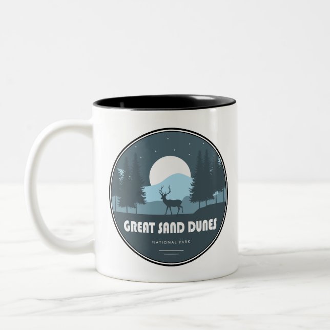 Great Sand Dunes National Park Deer Two-Tone Coffee Mug (Left)