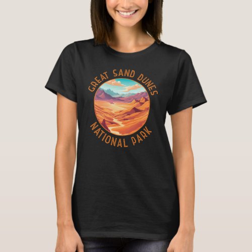 Great Sand Dunes National Park Distressed Circle T_Shirt