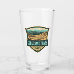 Great Sand Dunes National Park Illustration Retro Glass