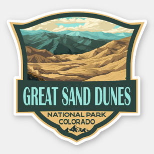 Great Sand Dunes National Park Illustration Retro Sticker