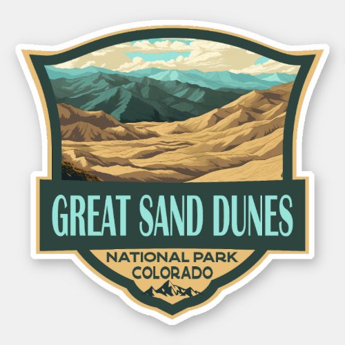 Great Sand Dunes National Park Illustration Retro Sticker