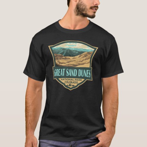 Great Sand Dunes National Park Illustration Retro T_Shirt