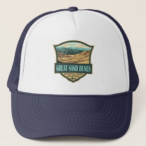 Great Sand Dunes National Park Illustration Retro Trucker Hat