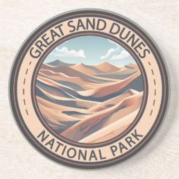 Great Sand Dunes National Park Illustration Travel Coaster